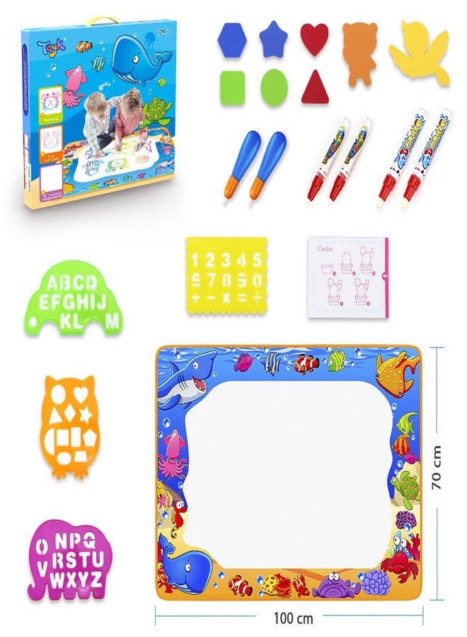 Toyk Water Doodle Mat - Kids Painting Writing Color Doodle Drawing Mat Toy Bring Magic Pens Educational Toys for Age 2 3 4 5 6 7 Year Old Girls Boys Age Toddler Gift - Image 2